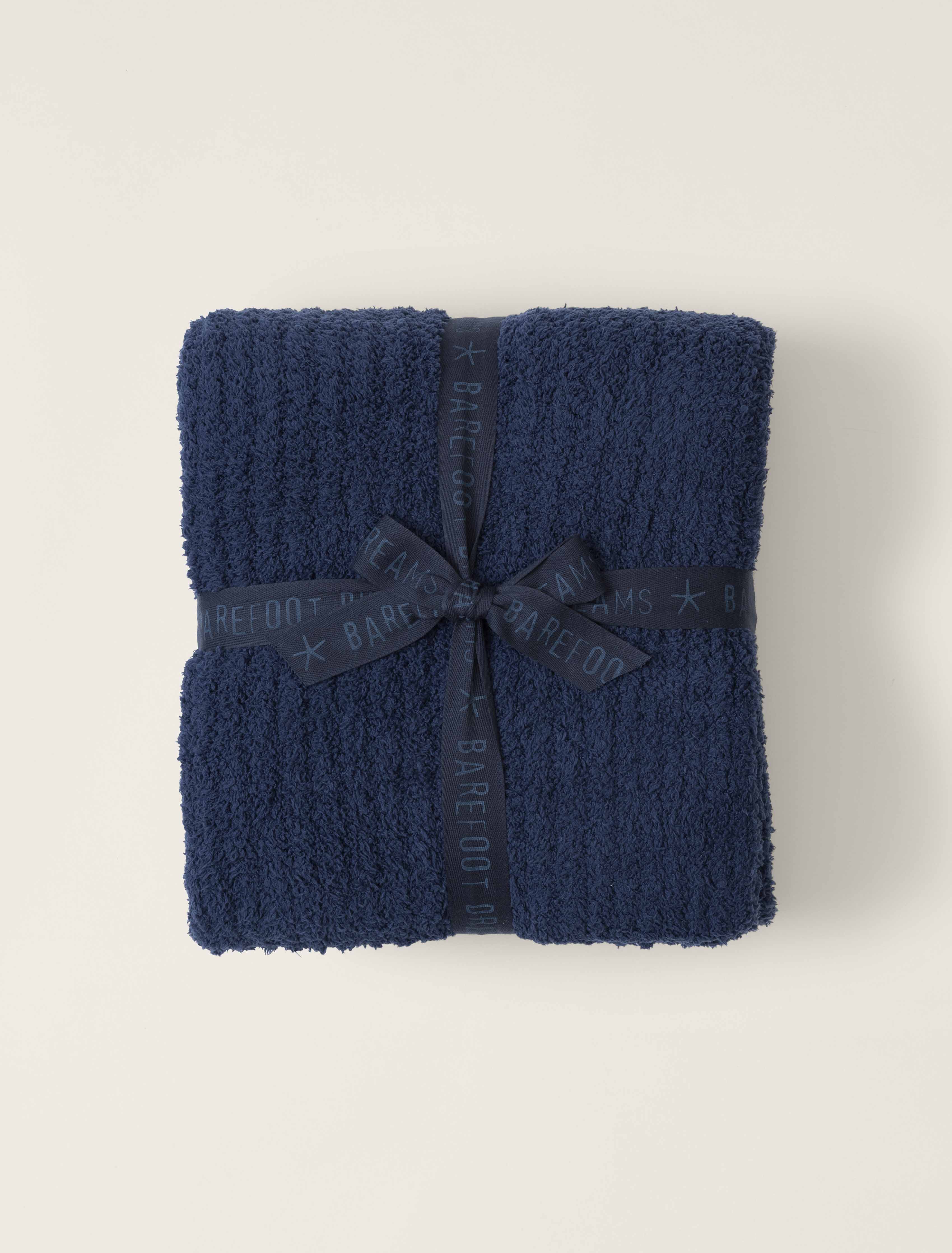 BAREFOOT DREAMS NAVY ネイビー ショールポケット付き The CozyChic® Ribbed Bed Blanket | Barefoot Dreams®