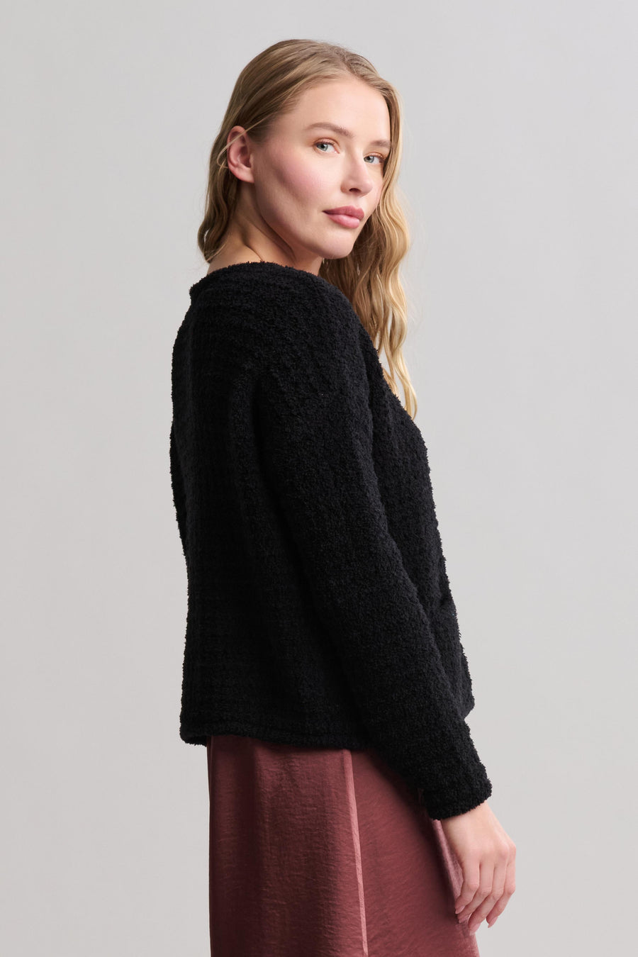 CozyChic® Textured Button Front Cardigan