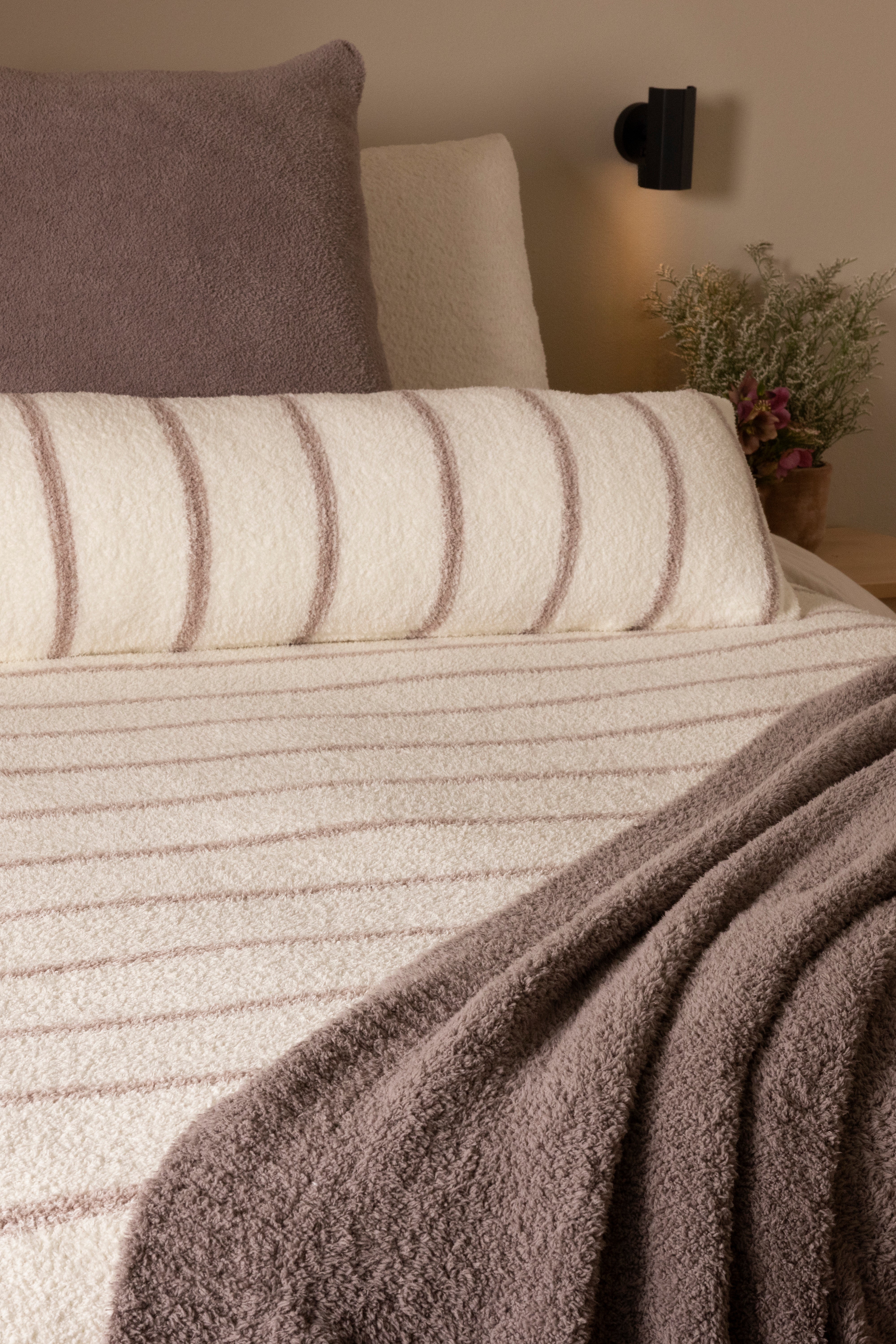CozyChic Pinstripe Bed Blanket - Thumbnail 2