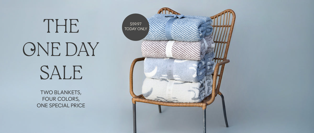 One Day Deal, two blankets, four colors, one special price, $59.97