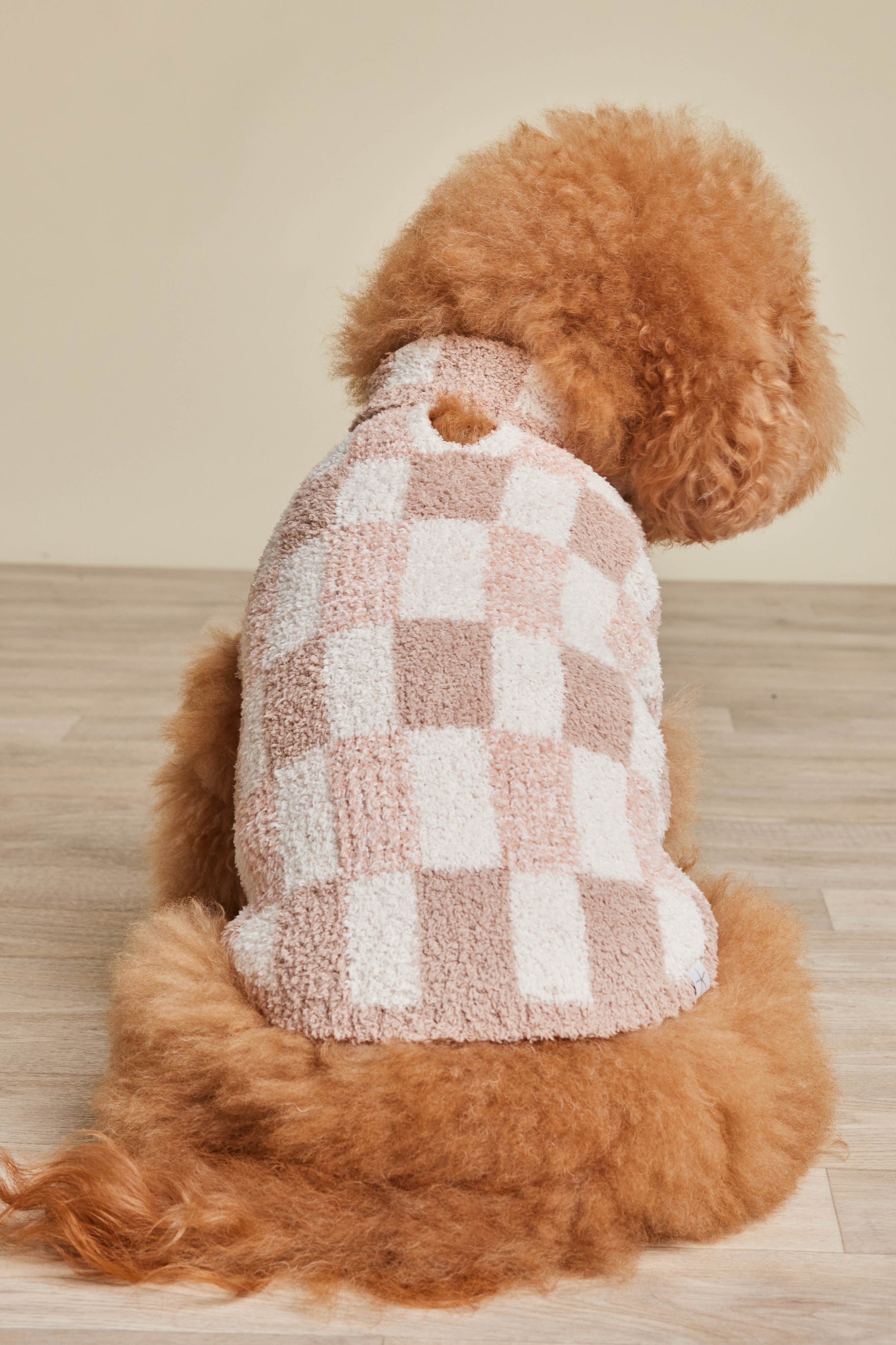 barefoot dreams dog sweater CozyChic® Tile Check Pet Sweater