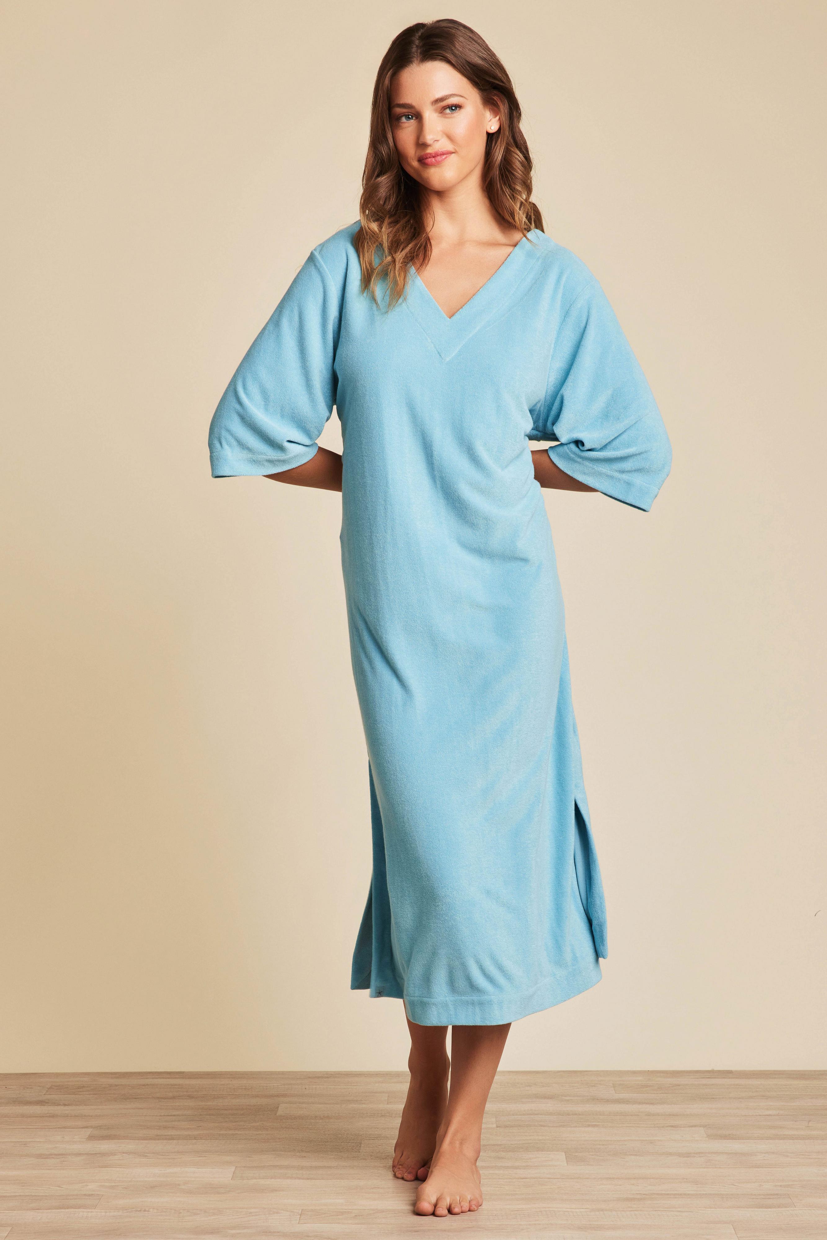 CozyTerry® Double V Neck Caftan | Barefoot Dreams®